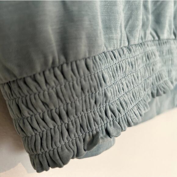 NWT Lucky Brand Sandwash Short Sleeve Wrap Top, Mineral Blue, Women’s Large - Picture 12 of 12